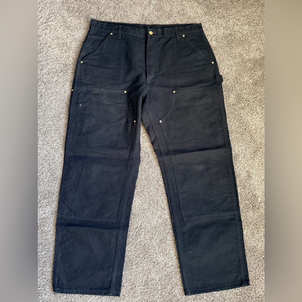 Carhartt Double Knee Pants 38x30 
Black B01-BLK Loose Original Fit USA Made